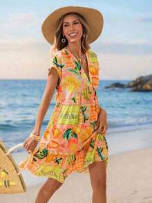 Women Midi Dresses - Multicolor 7 - View 3