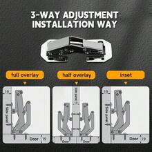 7 Pcs 90 Degree Cabinet Hinges, Concealed Soft Close Hinges With Screws, Easy Mount Kitchen Cupboard Hinge For Bedroom Door, Bathroom Wardrobe - Hinges-7 Pcs - View 5