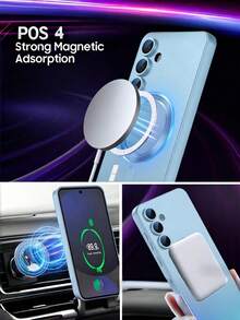 CteGlodrix Ốp lưng điện thoại từ tính cho Galaxy A56 A36 A16 S25 FE S26 A17 A07 [Tích hợp bảo vệ ống kính camera] Ốp bảo vệ điện thoại siêu mỏng bằng silicon mềm chống rơi, bóng kim loại cho S26 Ultra S25 Ultra S24 Ultra - Đỉnh xa màu xanh - Xem 3
