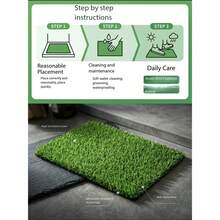 1pc Reusable Pet Training Grass Pad, Washable Dog Toilet Mat, Synthetic Grass Pad Suitable For Indoor And Outdoor Environments (Fits Drawer-Style Toilet Box, Frameless) - Army Green - View 9