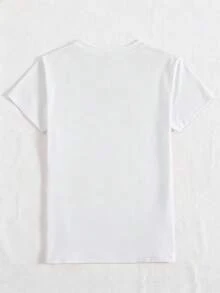 Camiseta de manga corta con estampado floral, camiseta informal con cuello redondo y estampado floral para mujer, camisetas gráficas para mujer - Blanco - Ver 2