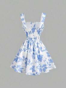 MOD Vestido de estampado floral azul y blanco elegante, ropa de verano - Rosa - Ver 11