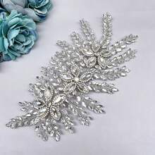 1Pc Luxury Crystal Bridal Hair Vine - Sparkling Rhinestone Leaf Headpiece For Weeding, Gala & Special Occasions Hair Accessory - Multicolor - View 5
