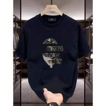 [10% de Descuento]Tienda Outlet: Camiseta de Manga Corta Estilo Americano, Corte Holgado, Cuello Redondo - Blanco - Ver 2