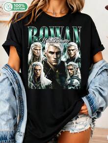 Rowan Whitethorn Throne Of Glass T-Shirt, Vintage Bootleg T-Shirt, Throne Of Glass Themed T-Shirt, Rowan Whitethorn Bootleg Tee - Black - View 6