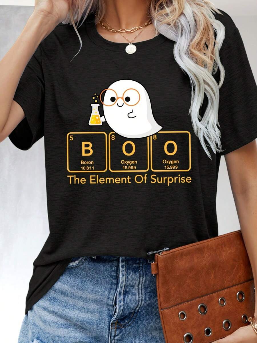 Camiseta de mujer de cuello redondo y manga corta, blusas,con estampado original y estilo versátil para primavera y verano. Corte cómodo y transpirable, ideal para uso diario, lavable a máquina