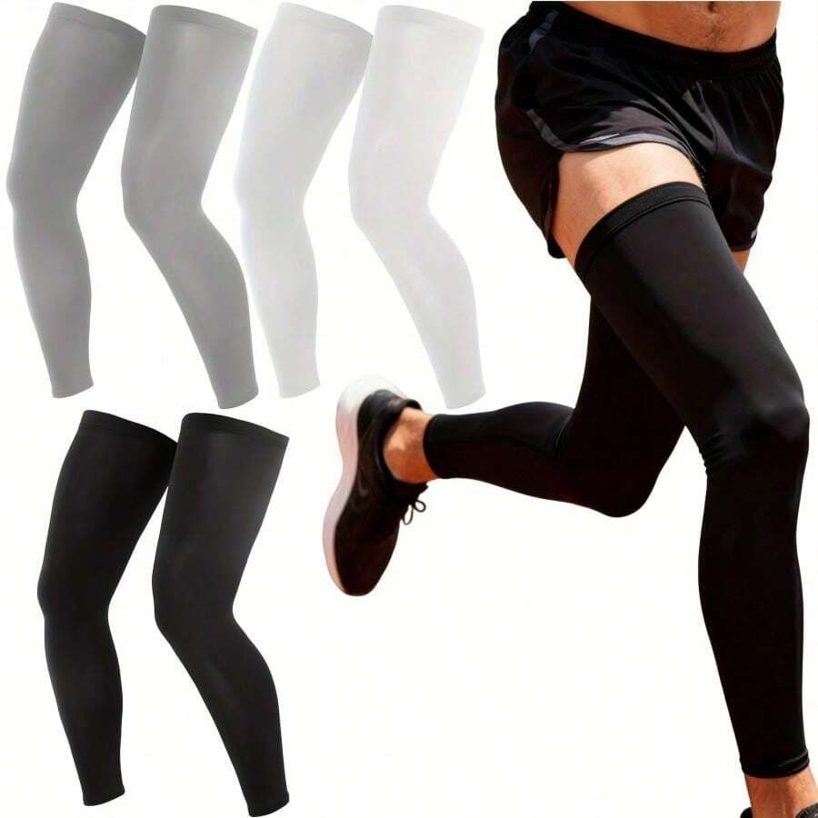 Unisex Full Leg Compression Socks, High Elasticity Full Leg Coverage, Breathable Moisture-Wicking Fabric, Machine Washable, Suitable For Running, Football And Travel - Multicolor - View 1