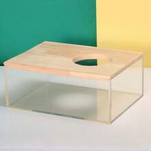 Nhà tắm cho chuột Hamster, hộp cát trong suốt cho chuột Hamster, bồn tắm, hộp tắm cho thú cưng nhỏ, phụ kiện trong suốt - Hình chữ nhật - Xem 5
