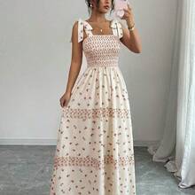 Raffinéa Women's Elegant Floral Print Vacation Dress, Summer Floral Dress Women Pink Dress - Amarillo claro - Ver 10