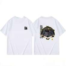 Camiseta de manga corta unisex de verano, casual, versátil y a la moda, merchandising del juego Arknights Administrator. - Blanco - Ver 5