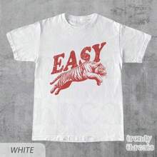 Printed T-Shirt For Men And Women - 白色 - 查看 1
