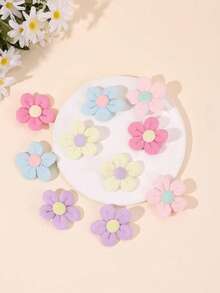 10pcs Padded Flower Decorations, Creative Floral Shapes, Garment Accessories, For DIY, Wedding Decor - Cotton-filled Flowers - View 9