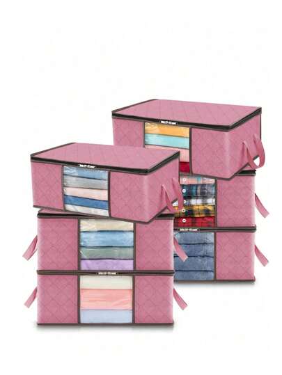 3 Packs Home Clothing Storage Bags, Household Storage Foldable Organizers For Home Organization, Clothes, Quilts, Sweaters, Bedding, Bedroom, Pillows, And Closet Organization And Storage