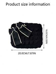 1pc Black Bow Tissue Box, Car Tissue Paper Holder, Decorative Storage Box For Automotive - Tissue Box - View 4