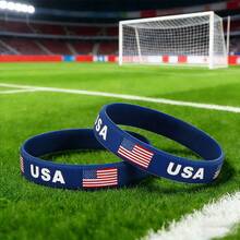 3条装 2026 加拿大、美国、墨西哥球迷加油运动腕带，球迷必备单品，耐用柔软，斋月、复活节、新年、情人节、返校季的理想礼物 - 多色 - 查看 2