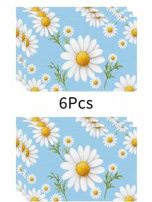 1 pieza Mantel individual de lino con estampado floral, tapete para desayuno, posavasos de café, base para tazón, accesorio de cocina, fácil de limpiar, apto para el hogar, restaurante, decoración del comedor, regalo festivo, regalo para amigos, set multipieza - Multicolor - Ver 10