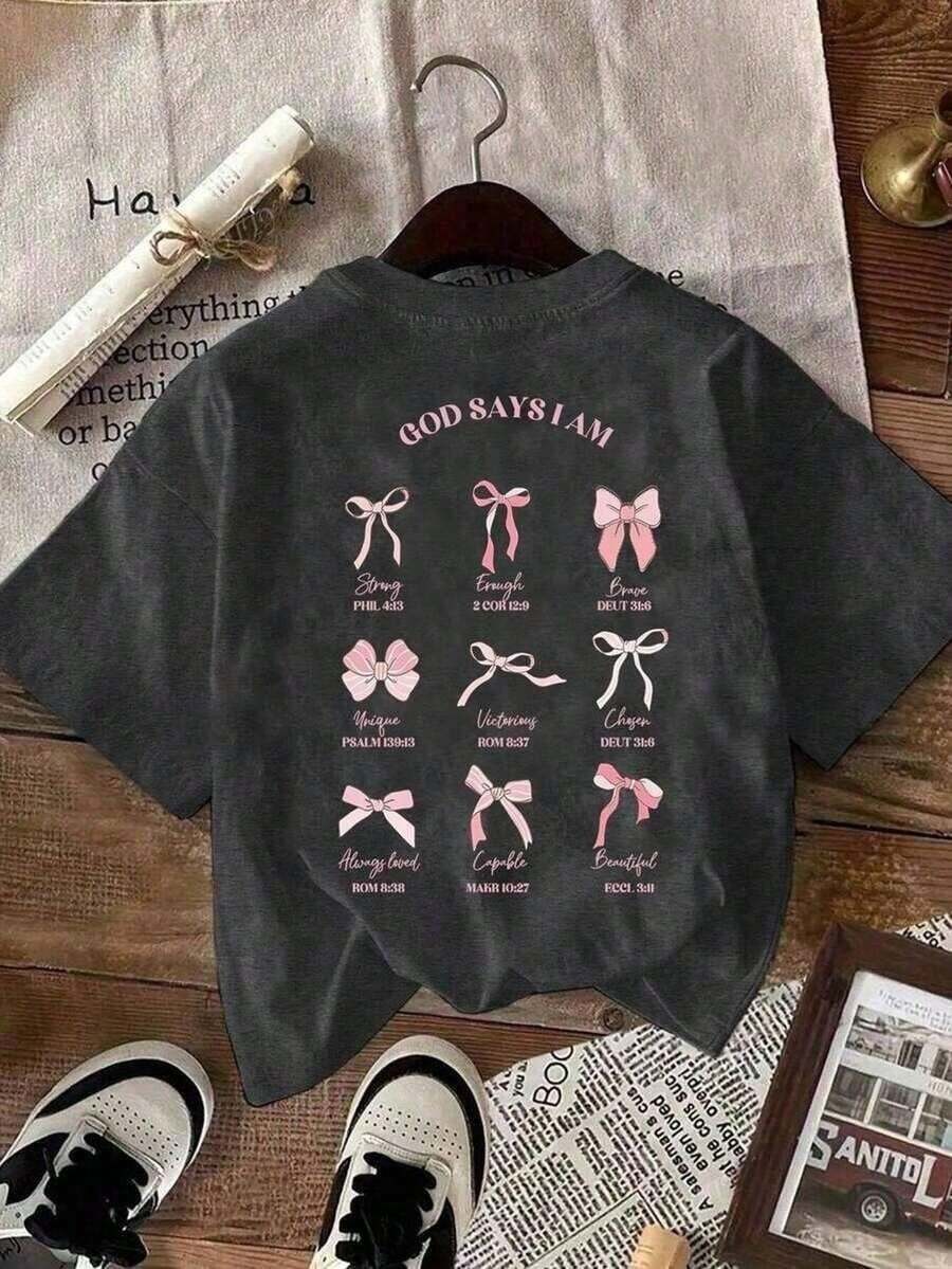 Nueva playera básica de manga corta para mujer: cuello redondo, corte holgado, estampado delazosúltiples de moda, tejido suave con caída perfecta y ultra combinable blusas para mujer playeras de mujer blusas casuales para dama - Negro - Ver 1