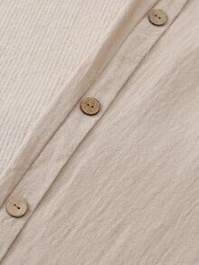 Women's Casual Pants With Button Detailing And Diagonal Pockets - Apricot - View 4
