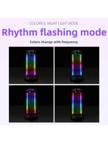 4D Panoramic RGB Voice-Activated Light With Music Control LED, 18 Lighting Modes, Modern Grid Pattern Music Rhythm Light | USB Rechargeable Lithium Battery, Smart Light, Suitable For Holiday Gifts, Family Gatherings, And Various Occasions - A - View 7