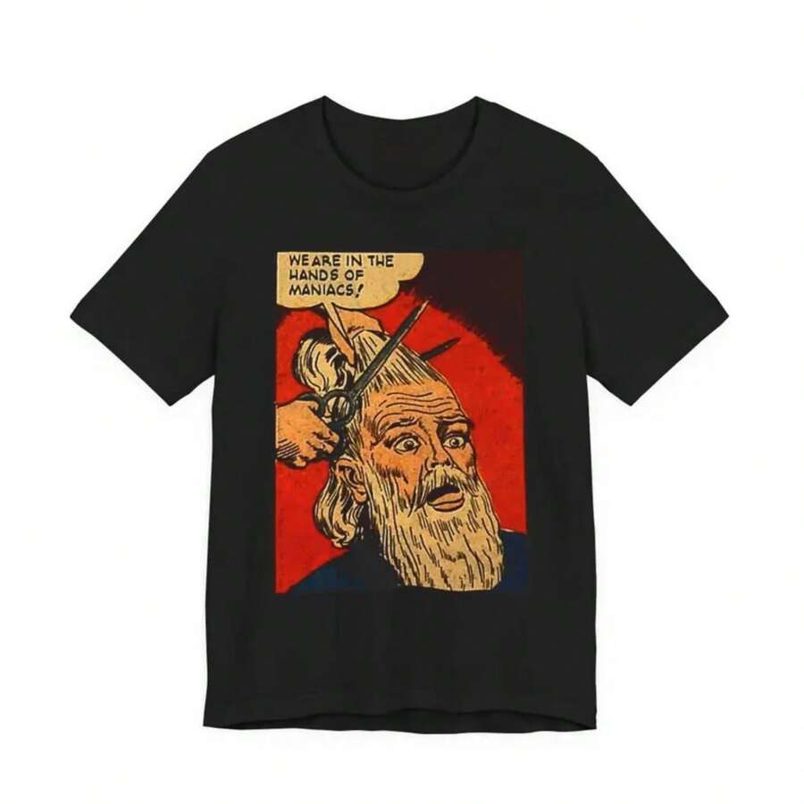 Printed T-Shirt For Men And Women - 黑色 - 查看 1