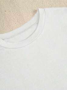 Simple And Versatile Design Women's Short-Sleeved T-Shirt, Round Neck, Loose Fit, Casual And Versatile, New Floral Print, Ideal As A Base Layer, Soft Fabric With Good Drape. Cotton T-Shirt - 白色 - 查看 4