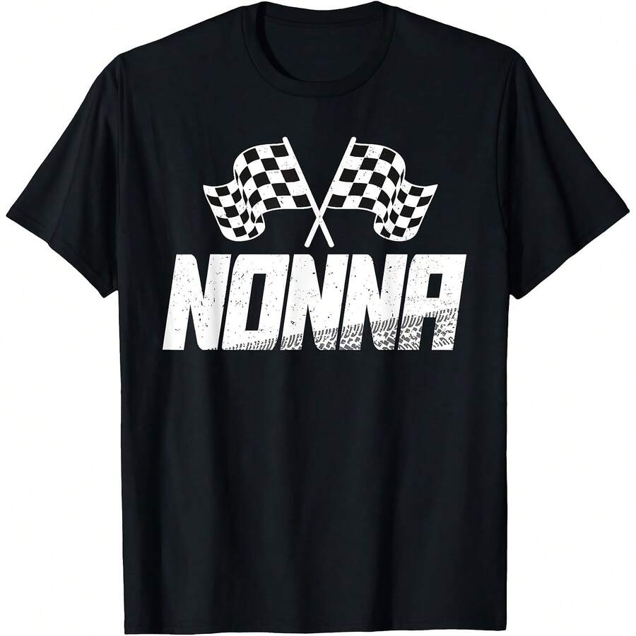 Nonna Pit Crew Family Racing Birthday Race Car T-Shirt - Black - View 1