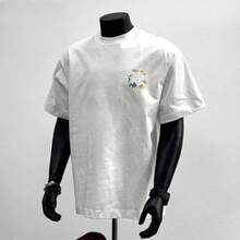 Camiseta de algodón puro de alta calidad, estilo chino moderno, con estampado único, para hombre, de verano, cuello redondo, corte holgado y versátil, de manga corta. LWPQ - 250 g de algodón puro - blanco - Ver 4