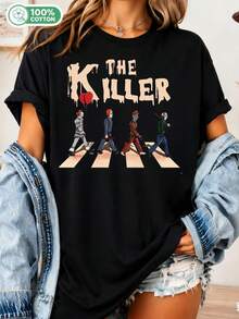 The Killerss Halloween T-Shirt, Movie Killer T-Shirt, Scary Halloween T-Shirt, Horror Friend T-Shirt, Halloween Mood T-Shirt, Retro Halloween T-Shirt - Black - View 6
