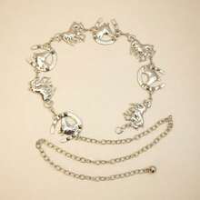 1pc Vintage Floral Metal Boho Western Style Double Horseshoe Buckle Belt For Women, Suitable For Summer Casual, Outdoor, School, Autumn, Halloween - A - View 15