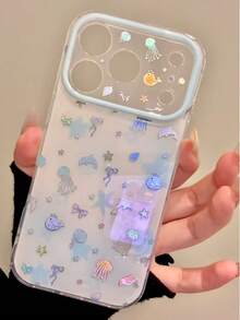 Ốp điện thoại họa tiết sứa nơ, tương thích với iPhone 17 Pro Max/17 Pro/17 Air/17/16 Pro Max/15/14 Pro/13/12/11, ốp mềm chống sốc, phong cách retro dễ thương kiểu INS, một chiếc ốp điện thoại không thể thiếu cho các cô gái. - Sứa nơ - Xem 1