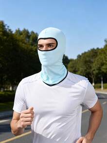 1pc Blue Sunscreen Face Mask, Ice Silk Sun Protection Neck Gaiter - Face Mask - View 6