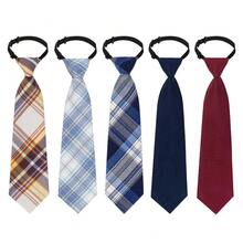 5pcs Boy's Necktie Pre-Tied Adjustable Neck Strap Tie For Wedding Graduation School Uniforms - Yellow - View 8