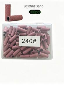 50/100件装粉色美甲钻头，高目数砂纸套，专业美甲修脚抛光工具，适用于亚克力指甲、凝胶卸除、美甲沙龙及居家美甲护理 - 彩色 - 查看 13