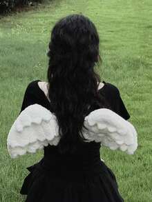 Niche Design Indie Style Slouchy Angel Cat Plush Cute Wings Backpack, Suitable For Commuting, Outing, Daily Shopping - White - View 4