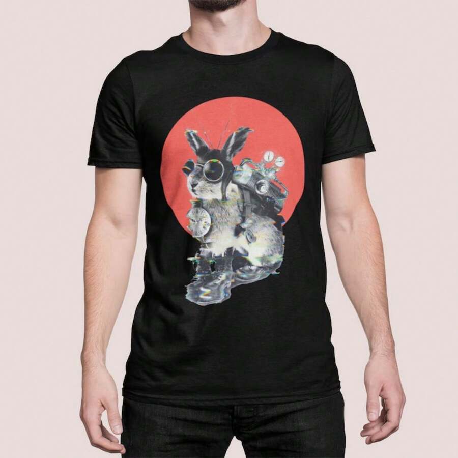 Printed T-Shirt For Men And Women - 黑色 - View 1
