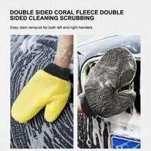 Găng tay rửa xe chống trầy xước - Sợi microfiber siêu thấm hút, găng tay tái sử dụng, găng tay hình bàn chân gấu, khăn vải, găng tay rửa xe, miếng bọt biển chenille hai mặt, dụng cụ vệ sinh xe khô/ướt. - Găng tay rửa xe - Xem 8