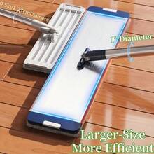 Portable Mop And Bucket Set With Wringer, Sturdy Aluminum Alloy Panel Flat Mop For Home Cleaning, 360° Large Spin Mop Bucket System, Wall Cleaning Tool With Microfiber Pads, Floor Window Patio Bathroom Cleaning Kit - 6 Cloths (Mop + Washing Bucket) - 查看 4