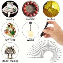 Juego de brocas de taladro micro y alicates, brocas de corte mini, adecuado para resina, cuentas, arcilla polimérica, manualidades, joyería DIY, proyectos de modelado (negro) - 11 piezas - Ver 6