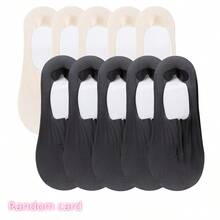 5 Pairs Women's Breathable Summer Thin Invisible Ice Silk Socks, Silicone Anti-Slip Bottom, Sweat-Absorbing Boat Socks (1/3/4/5/6/10 Pairs) - Multicolor - View 18
