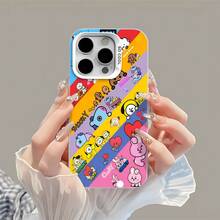 BT21 Character Fun Pattern Phone Case Compatible With Samsung Phone Cases  12 13 14 15 Pro  14 Plus  15 16 Pro Max  17  17 Pro  17 Pro Max  17 Air And  17e Made Of TPU Material Providing Anti-Slip And Drop Protection Stylish Design And Comfortable Feel It's A Perfect Gift For Yourself Family Friends Or Your Lover - 白色 - 查看 2