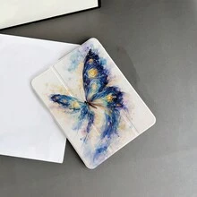 1件星空夜靈感水彩蝴蝶圖案保護殼，附筆槽，適用於 iPad 10.9/10.2/Air 5th Gen/Pro 11/10th Gen/9.7/Air 2/(7th Gen)/(8th Gen)/Air 4/5/Pro 11/10th Gen 10.9 吋 2022 智能保護殼/Air 13(M3 2025)/Air 11(M3 2025)/Air 11(M3 2025)/11(A16 2025)，兼容華為 MatePad - 彩色 - 查看 3
