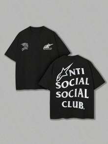 Camisetas impresas de 100% algodón por ambos lados de ZWLPOYE, con diseños de club social, esenciales para un uso fácil en verano, con microfibra elástica, transpirables, para actividades al aire libre, vacaciones y deportes, regalos para amantes de las carreras y la cerveza. Envío gratis. - Negro - Ver 1