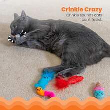 Catstages Kitty Sweet Treats, 6-Pack Catnip Plush Toys With Crinkle &Amp; Feathers, Multicolored - ColorD - 查看 3