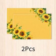 1pc Sunflower Pattern Linen Placemat, Breakfast Mat, Coffee Mat, Coaster, Bowl Pad, Kitchen Accessory, Easy To Clean Dining Mat, Suitable For Home, Restaurant, Restaurant Decor, Holiday Gift, Gift For Friends, Multi-Piece Set - Multicolor - View 15
