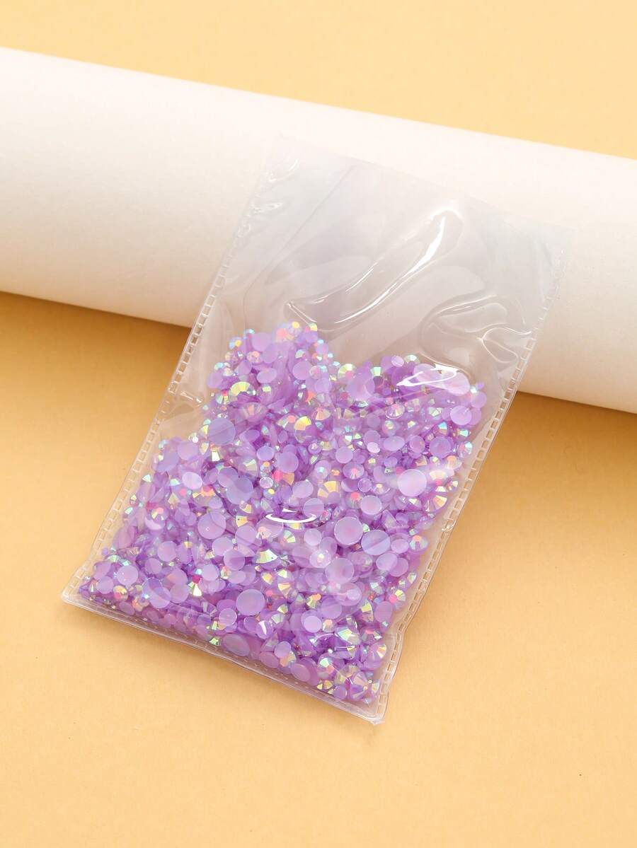 2MM-6MM 混合尺寸 2000顆/包 圓形平底樹脂水鑽 果凍糖 AB色 亮面亮片 DIY 寶石鑽石 黏貼珠飾,適用於衣物、包包、鞋子、馬克杯、瓶子、保溫杯、手機、DIY配件 - 淺紫46 - 查看 1