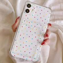 Transparent Card Slot Phone Case, Compatible With Iphone, Galaxy, Honor, And Other Models, Transparent Wallet-Style Silicone Back Cover, Shock-Proof, Waterproof, Anti-Fall, Scratch-Resistant - Multicolor - View 5