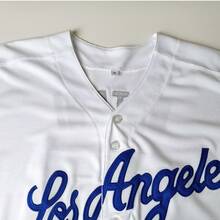Unisex Size 17 White Los Angeles Baseball Jersey, Embroidered Letter Baseball Uniform, Game Day Fan Gift Sports - White - View 5