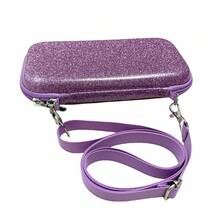 Sparkly Purple Protective Case For Switch Lite Series, Hard EVA Travel Bag With Detachable Crossbody Strap, Anti-Scratch Organizer For Console & Accessories,Shockproof Portable Travel Storage Bag With Crossbody Strap & Game Card Slots - View 6