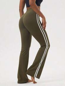 2026 Sodalemon Women's Black Slim Fit Flared Yoga Sweatpants For Spring - 深綠色 - 查看 3