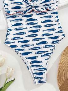 Swim Mod Ropa de playa de moda y linda para mujer, traje de baño de una pieza con volantes halter de tela especial a cuadros, adecuado para resort, fiesta, yate, primavera/verano - Multicolor 4 - Ver 5